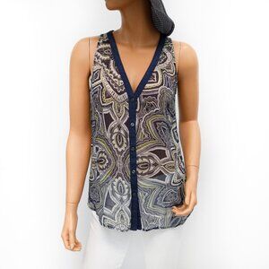 Tommy Bahama Sheer Sleeveless Blouse Small